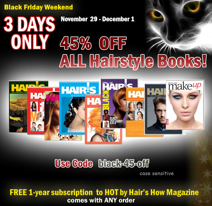 Black Friday Weekend - ALL Hairstyle Books - 45% OFF